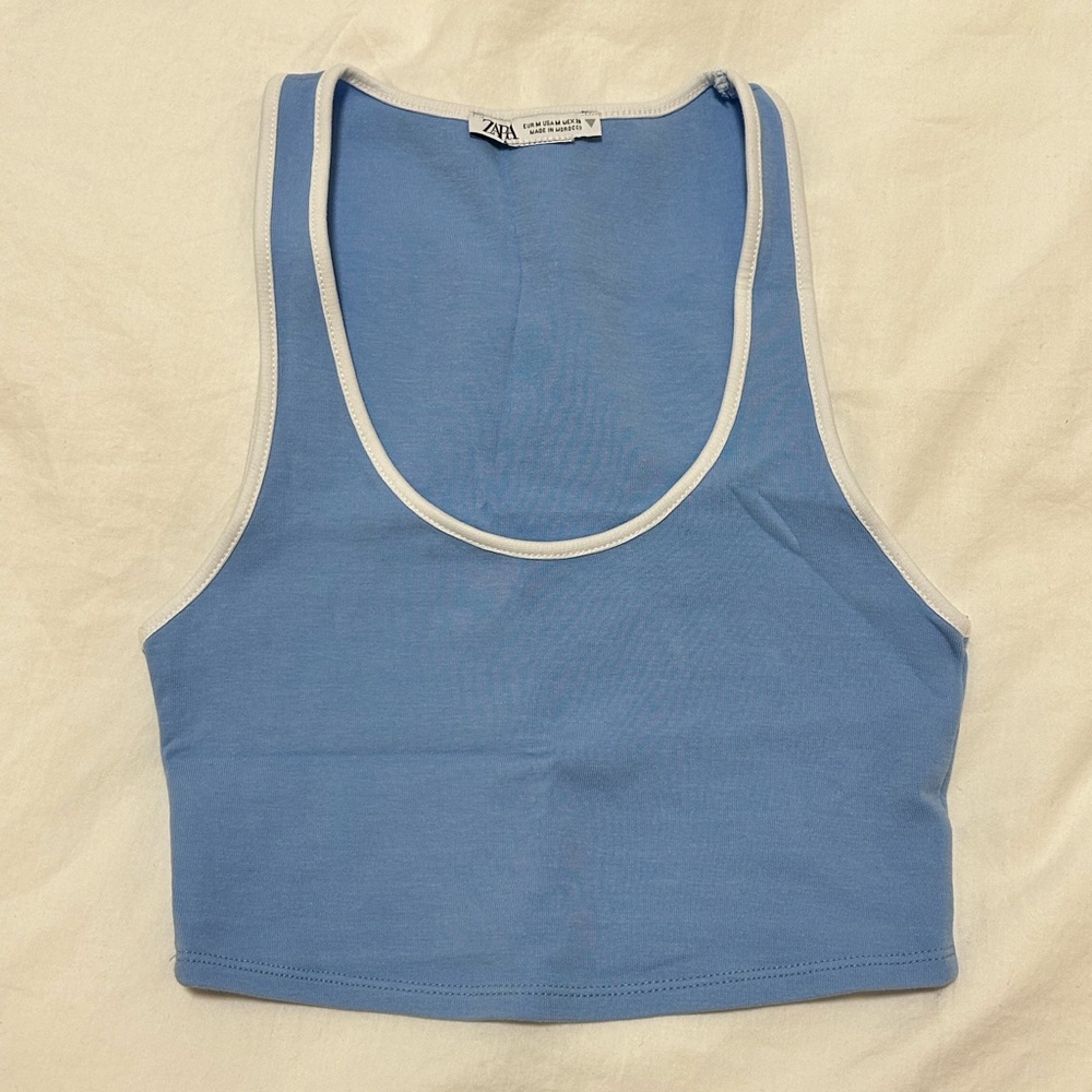 Contrast Trim Cropped Tank